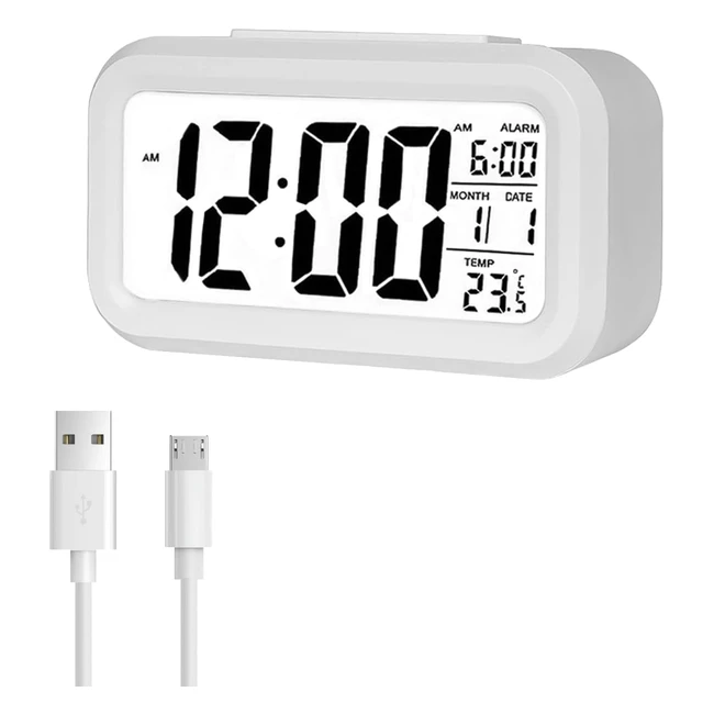 Sveglia Digitale LED Ampio Display - JSDOIN Sistema 1224 Ore - Snooze e Temperatura - Casa Ufficio Cucina