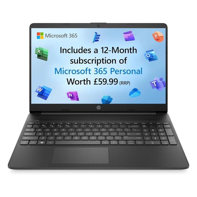 HP Laptop PC 15sfq0004sa Intel Pentium Silver N5030 4GB RAM 128GB SSD 156" Full HD Windows 11 Home Jet Black