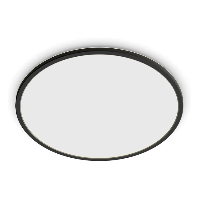 Philips Plafonnier LED SuperSlim SceneSwitch 3 Réglages d'Intensité 22W Rond Noir - Éclairage Personnalisé