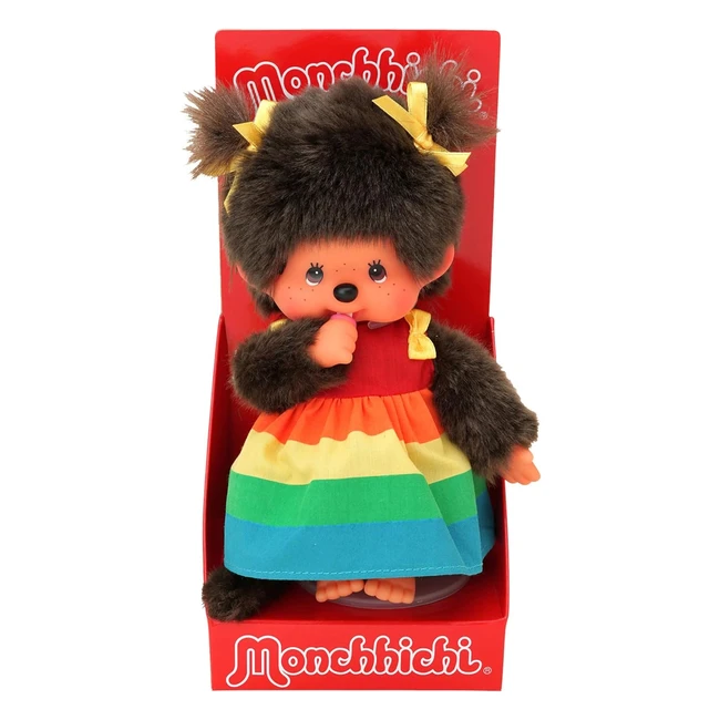 Monchhichi Fillette Arc-en-ciel 20cm Peluche Mohair 220977