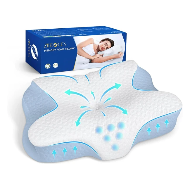 Cuscino Memory Foam Zibroges 61x41x115cm - Comfort per il Collo - Regolabile in Altezza