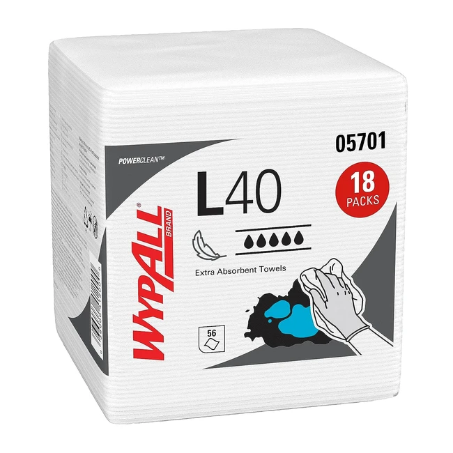 Wypall L40 7471 Panni Assorbenti Monouso - 18 Confezioni x 56 Panni - 1008 Panni in Carta