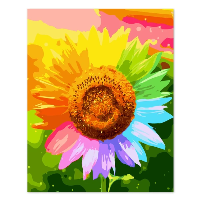 Kit Pintura por Números Adultos DIY - Gelrovaled - Ref. 123456 - 40x50cm - Girasol Colorido