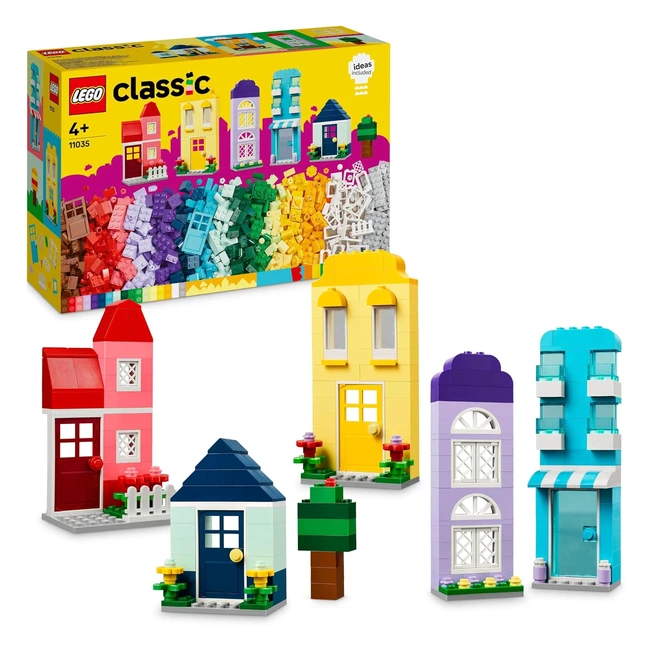 LEGO Classic Casas Creativas 11035 - Juguete de Construcción de Casa - Regalo Niños y Niñas 4+ - Puertas, Ventanas, Jardines
