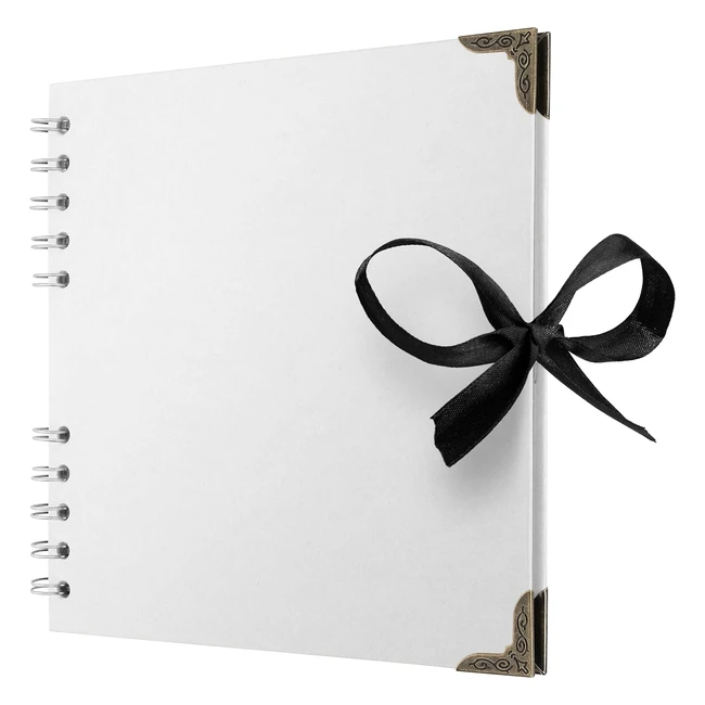 BSTorify Square Scrapbook Photo Album 18 x 18 cm White Hardcover 36 Pages Ideal for Scrapbooking Art Craft Projects