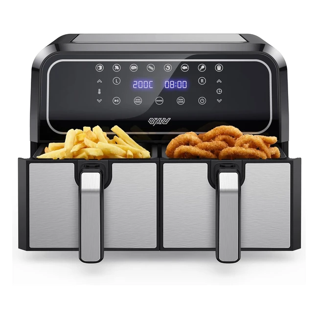 Innsky Friteuse sans Huile Dual Zone 8L Air Fryer - 8 Programmes - XXL - Double Panier - Airfryer - Recettes Franaises