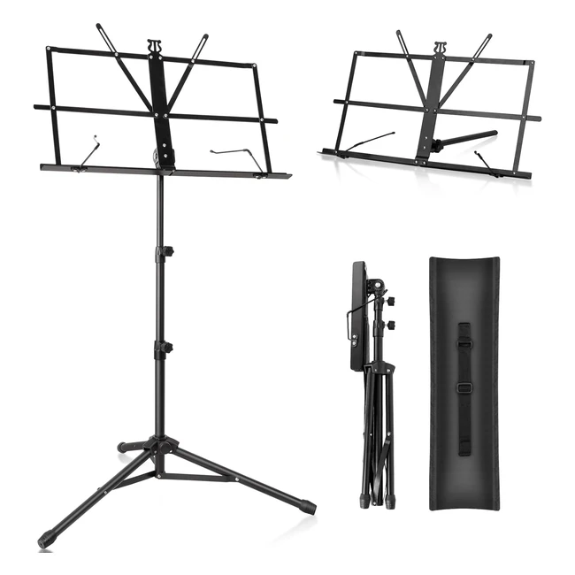 Atril para partituras New Bee 2 en 1 - Altura ajustable - Portátil