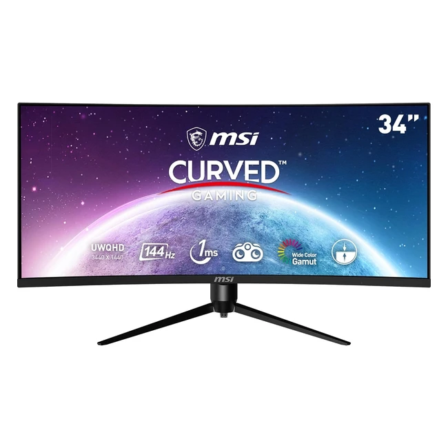MSI Optix MAG342CQR 34" UWQHD Curved Gaming Monitor 1500R 3440 x 1440 VA Panel 144Hz 1ms AMD Adaptive Sync HDR Ready