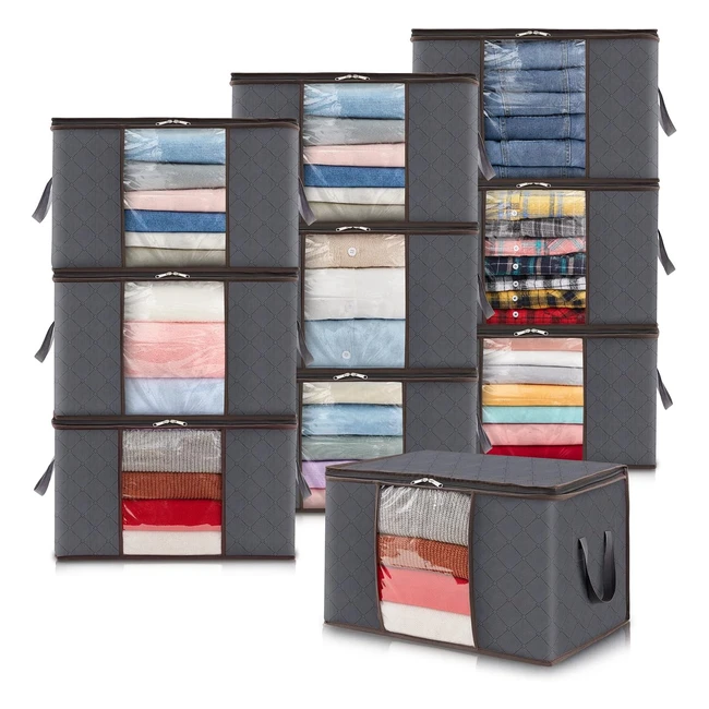 Lot de 10 sacs de rangement vêtement 90L - Lifewit - Réf. 123456 - Grande capacité