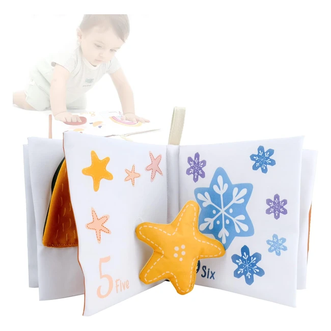 Livre en tissu sensoriel 3D pour bb - Richgv - Numro 024 - Jouets interactifs peluche - Cadeau parfait