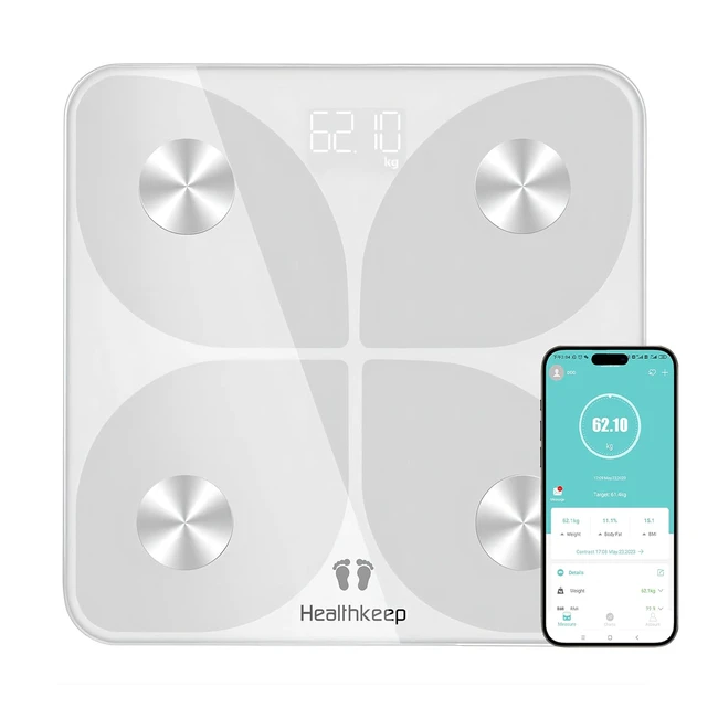 Báscula Grasa Corporal Bluetooth - Análisis 13 Funciones - App Peso IMC BMR