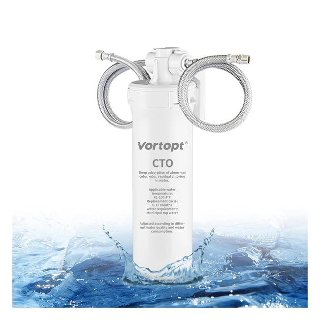 Filtro Acqua Sottolavello Vortopt 2 Cartucce Filtranti - 70k Litri NSF/ANSI 5342 - Rimuove 99,99% Piombo Cloro