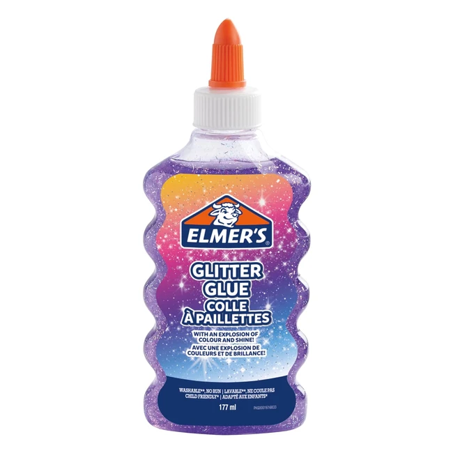 Elmer's Purple Glitter Glue 177ml - Washable, Kid Friendly, Great for Arts & Crafts