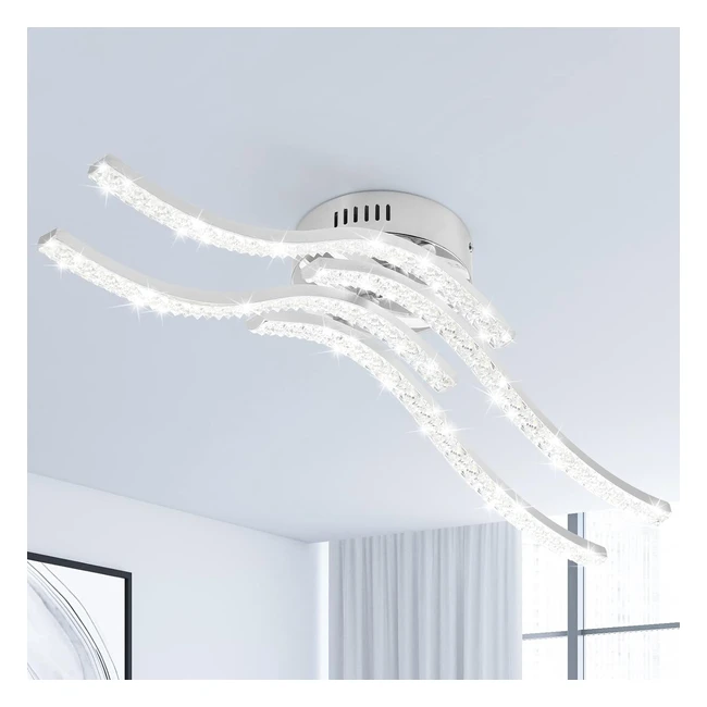 Plafoniera LED Zewanny Ondulata 4 Fiamma 32W 5500K Bianco Fresco