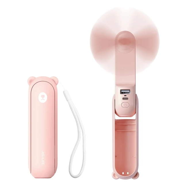 Jisulife Handheld Fan 3 in 1 Mini USB Rechargeable Portable Pocket Fan - 1421 Working Hours