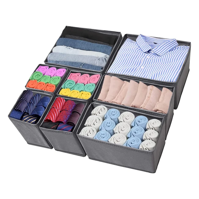 Vorhot Juego de 8 Organizador Armario Ropa Ahorrar Espacio Cajas Plegables