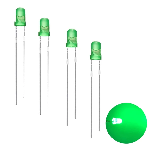 Diodos LED 3mm 120 piezas Alta Luminosidad Verde DIY Proyecto Científico