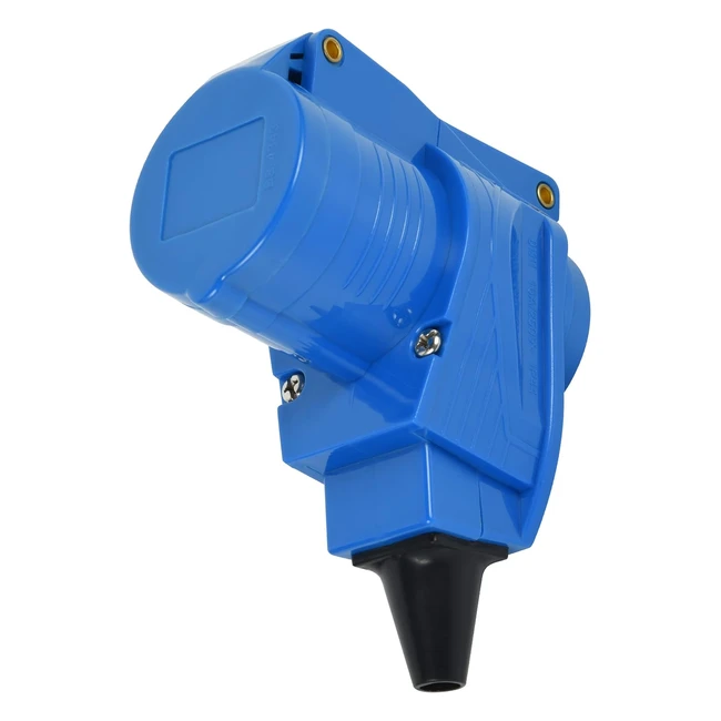 Presa Elettrica Angolare Cablabile Electraline 55086 IP44 CEE 2PT Schuko - Camper Campeggio Caravan Barca Cantiere