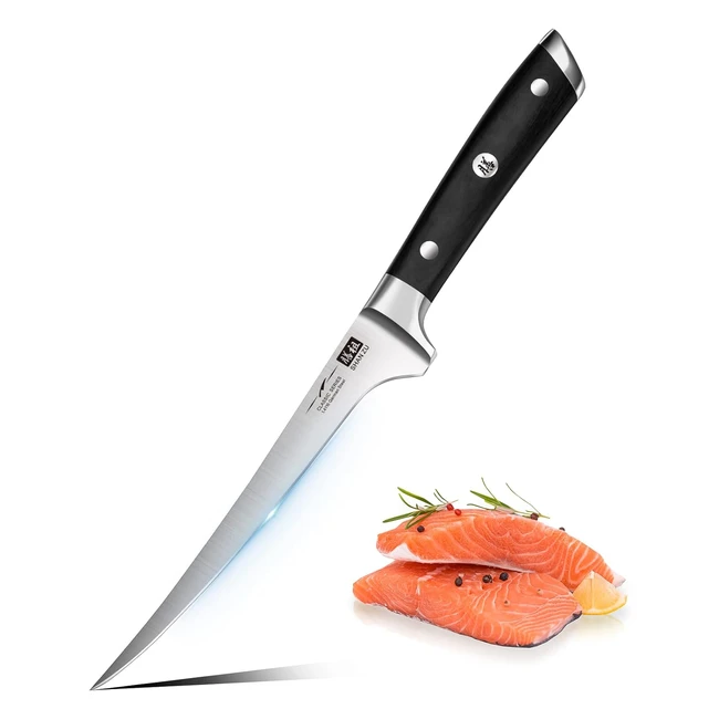 Shan Zu Filleting Knife 7 Inch - German Stainless Steel - Professional Fish Knife