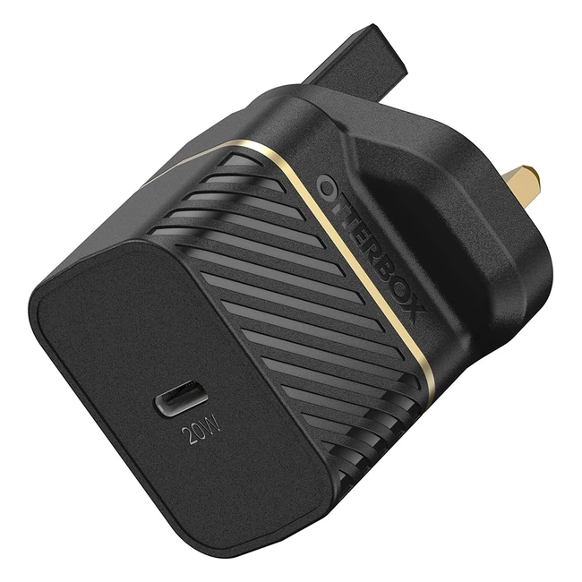 Otterbox USB-C Ladegerät UK 20 W | Schnellladefunktion für Smartphone und Tablet | Schwarz