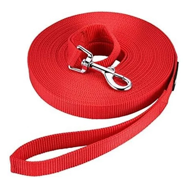 Laisse Dressage Chien 15m Rouge Nylon Mains Libres - Happy Hachi #Promenade #Dressage #Chiens