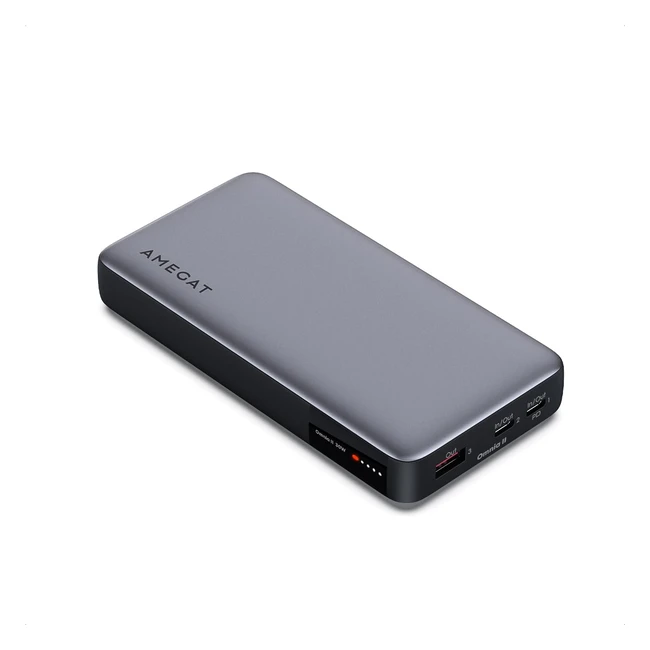 Amegat Power Bank 20000mAh PD30 Ricarica Rapida USB C - Caricatore Portatile con 3 Ports