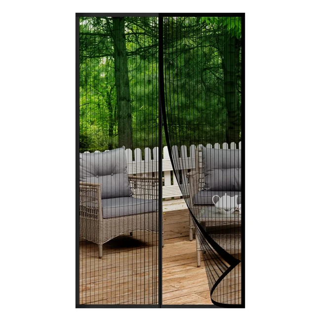 Mosquitera Puerta Magnética 100x220cm - Cortina Antimoscas Exterior con Imanes - Protección contra Insectos - Negro