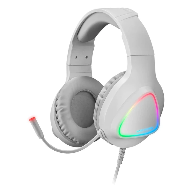 Casque Gaming RGB Over Ear MH222 - Son Hifi - Annulation du Son - Ultralger - PS4 PS5 Xbox Switch Tablet Windows Mac - Blanc