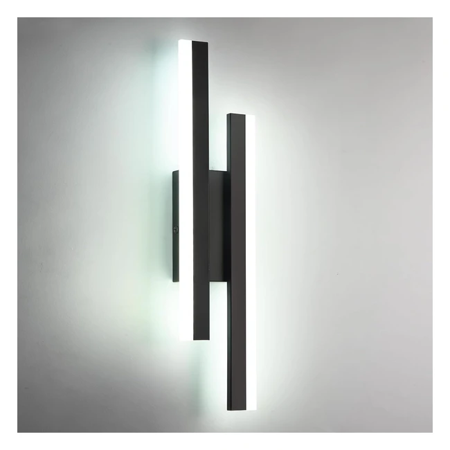 Applique Murale LED Moderne 16W 1800lm Noir - Economie d'Energie - 6500K