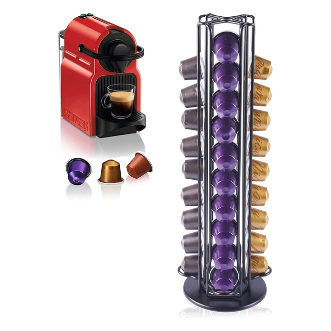 Meeliocafe Portacapsule Rotante per 40 Nespresso Capsule - Accessori Dispenser Caffè Nespresso