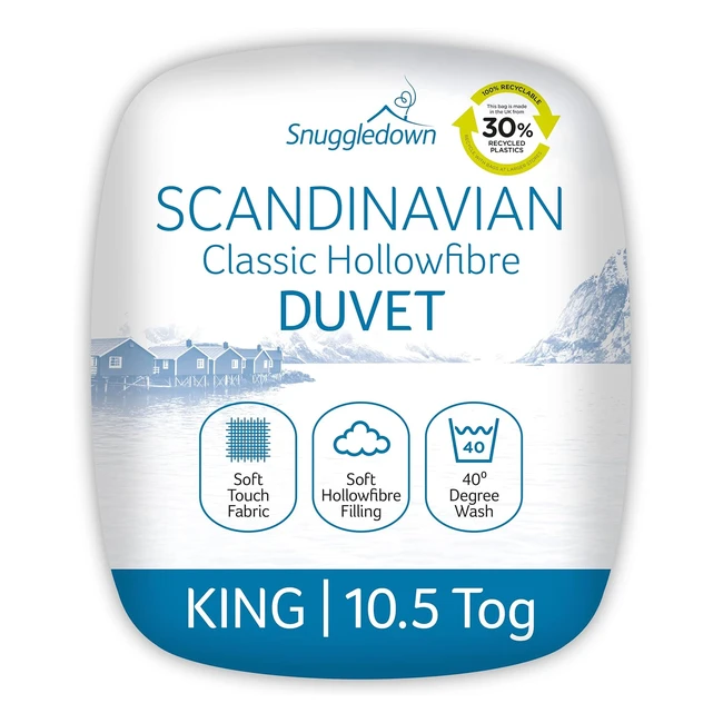 Snuggledown Classic Hollowfibre King Size Duvet 105 Tog - All Year Round Quilt