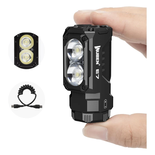 Wuben E7 1800 Lumen Mini Torcia Ricaricabile con Magnete - Torcia EDC Super Luminosa