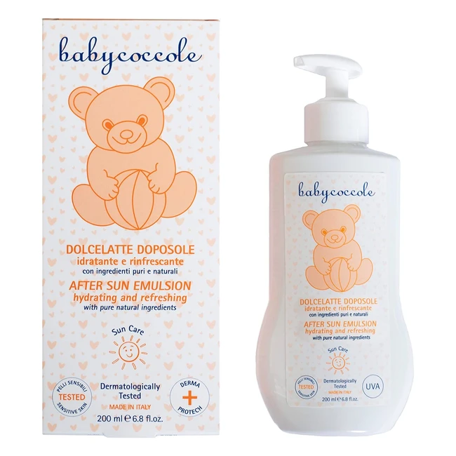 Babycoccole Dolce Latte Doposole per Bambini 200ml - Idratante e Rinfrescante - Ingredienti Naturali - Dermatologicamente Testato