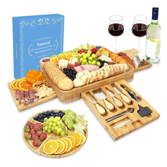 Set Tagliere Formaggi Bambù Coltelli Salumi Frutta - Ref. 123456 - Idee Regalo Originali