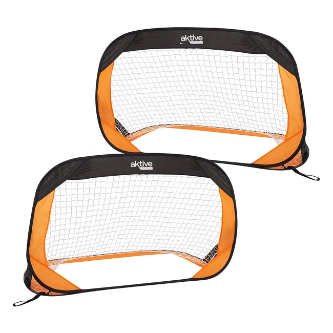 Porteras de Fútbol Plegables Aktive 54120 - Set 2 - Medidas 120x80x80 cm - Fácil Montaje