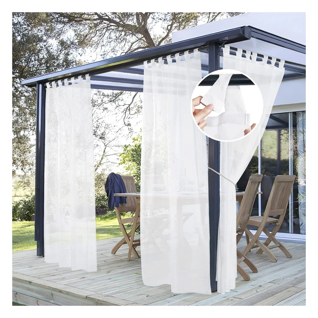 Cortinas Exteriores Blancas Transparentes Impermeables - Pony Dance Ref. 1234 - 137x213cm