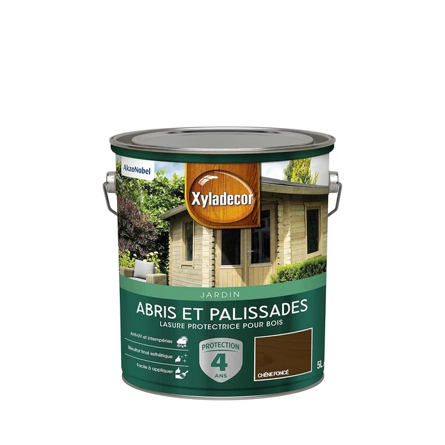 Lasure protectrice bois extérieur jardin 5L chêne foncé Xyladecor