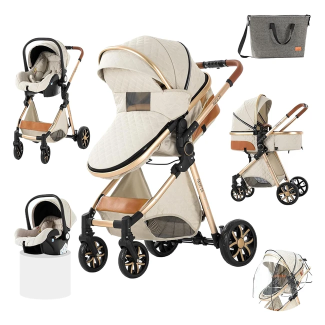 Carrito Bebe 3 en 1 con Estructura de Aleación de Aluminio - Prokoke 225 Creamy White