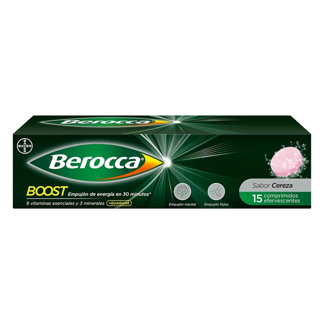Berocca Boost Vitaminas y Minerales con Cafeína y Guaraná - 15 Comprimidos Efervescentes