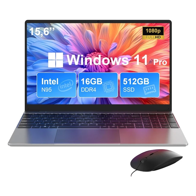 maxlegen ordinateur portable 156 pouces 16 go ram 512 go ssd intel 12th gen n95 windows 11 pro