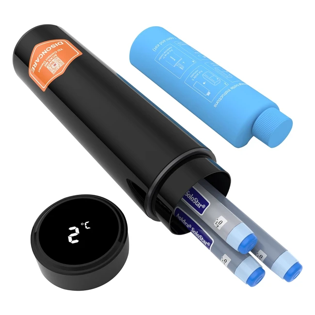 Borsa Frigo Porta Insulina Disoncare 60 - Termicoborse Medicinali - Viaggi - Stuccio Portatile - Nero