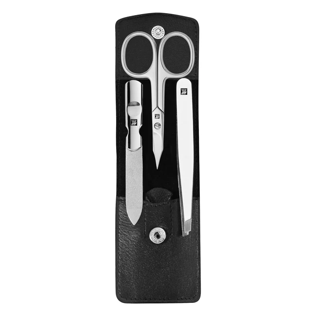 Set de Manicura y Pedicura Zwilling 3 Piezas - Tijeras de Uñas Combi - 100% Cuero Negro
