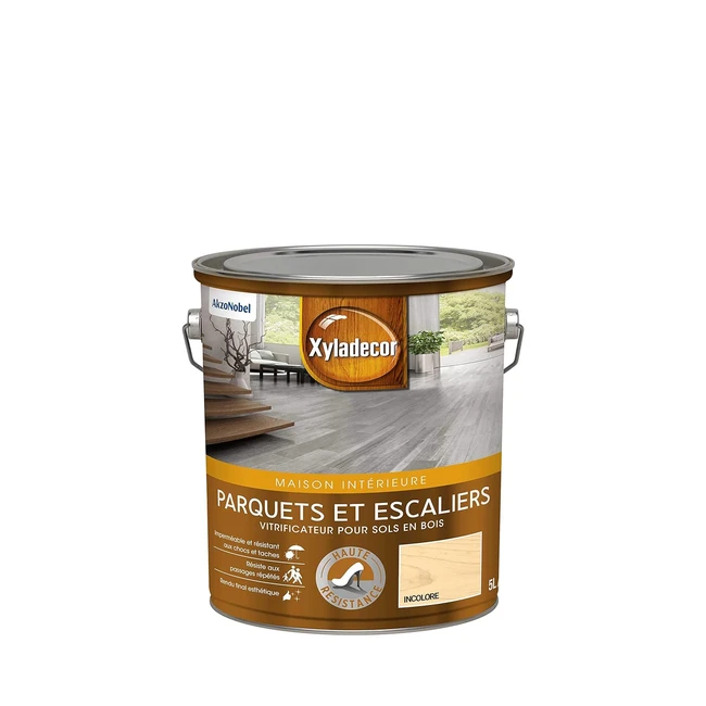 Vitrificateur Xyladecor pour sols bois intérieurs - Haute résistance - Mat incolore - 5L