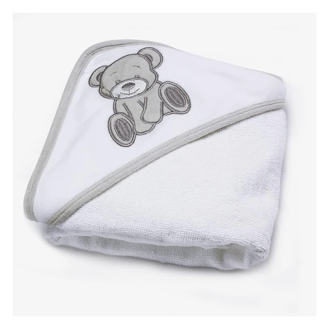 Cape de bain bébé Kinousses avec gant assorti - Velours doux - Réf.12345 - Idéal cadeau naissance