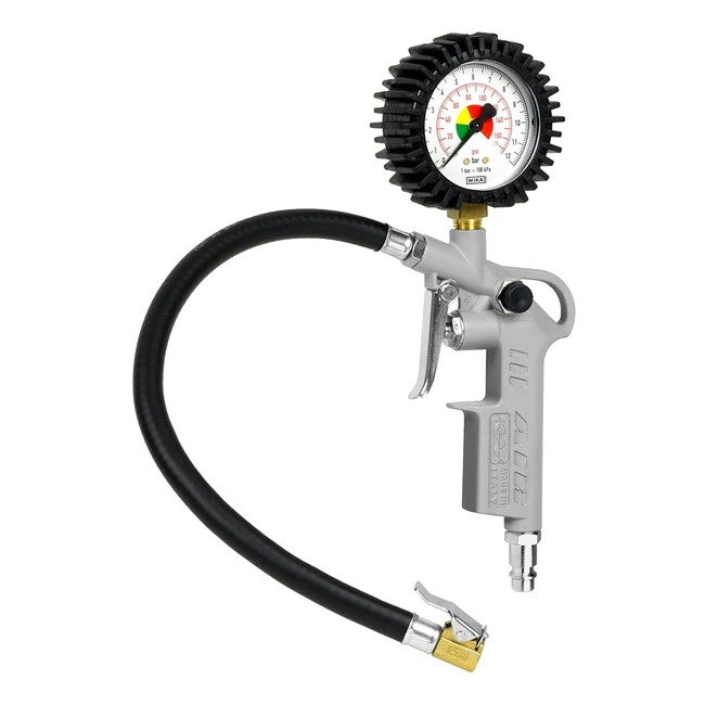 Pistolet Gonfleur Pneus Voiture et Camion GAV Aluminium Manomètre Pression Wika 63mm
