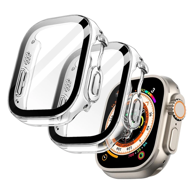Coque Jetech pour Apple Watch Ultra 21 49mm - Lot de 2 - Film en verre trempé - Haute sensibilité