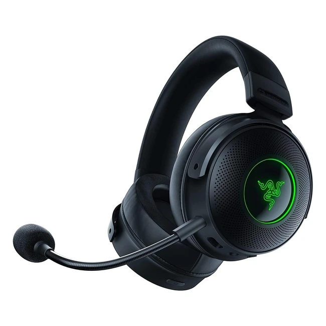 Razer Kraken V3 Pro - Auriculares Gaming Inalámbricos Haptic Hyperspeed - Diafragma Titanio 50mm - Audio Espacial THX - Razer Chroma RGB - Micrófono Retráctil - Negro