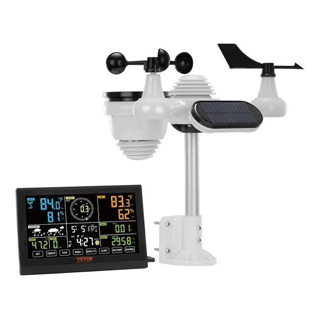 Vevor Estación Meteorológica 7 en 1 Grande - Datos Precisos - Alarma - IPX6