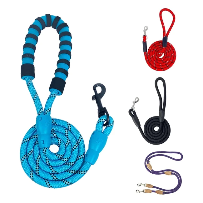 Laisse pour chien de 12 m Aitodos - Dressage et marche - Poignée rembourrée - Lignes réfléchissantes