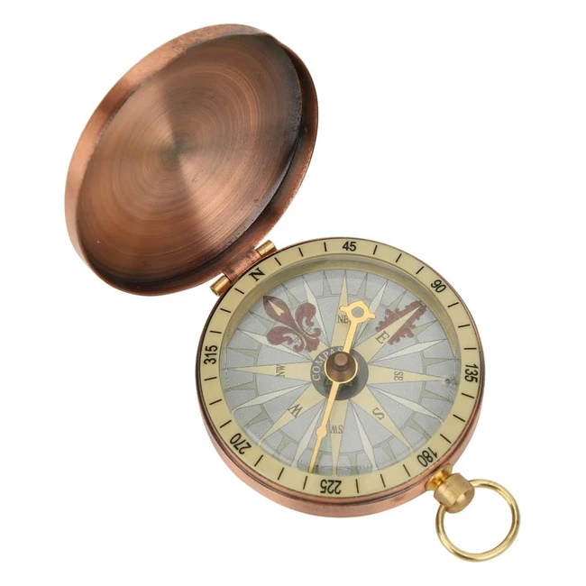 Bussola Portatile Vintage Stile Retrò Metallo - Ref.12345 - Campeggio Escursioni Barca